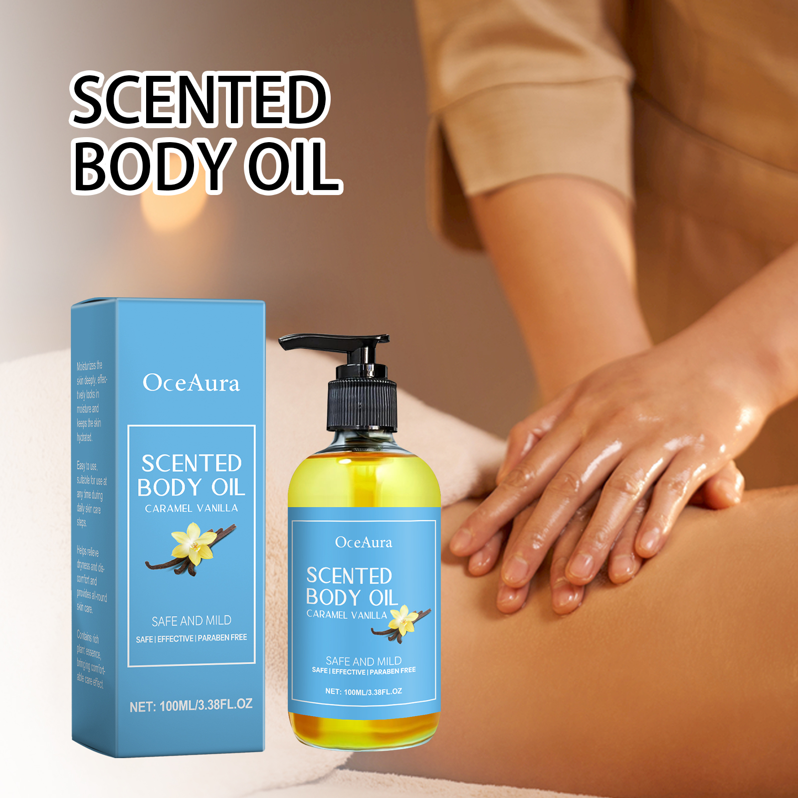 Shea Butter Raw - Aceite Corporal de Caramelo y Vainilla,