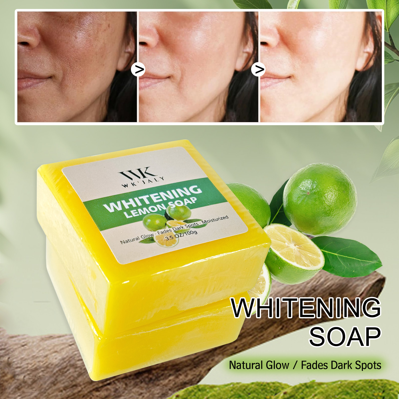 Shea Butter Raw - Jabón de limón blanqueador WK JALY,