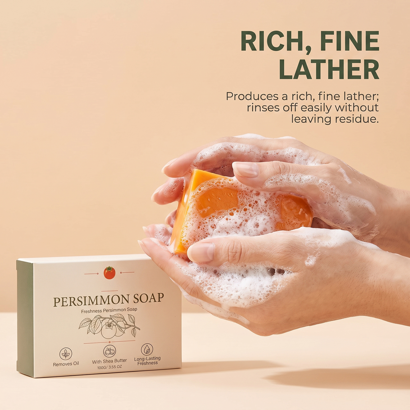 Jabón de Caqui Orgánico, Reduc - Shea Butter Raw reseña y precio