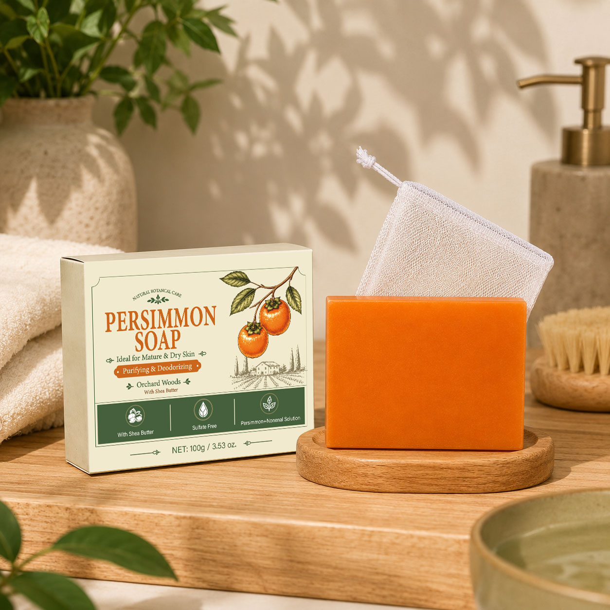 Barra de jabón de caqui para h - Shea Butter Raw reseña y precio