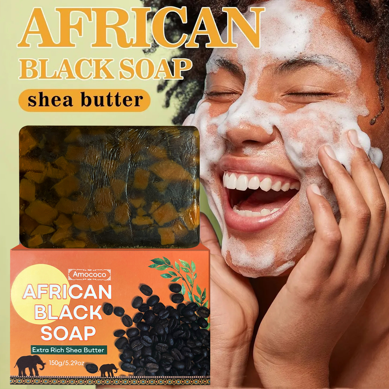 Amococo - Jabón Negro Africano - Shea Butter Raw reseña y precio