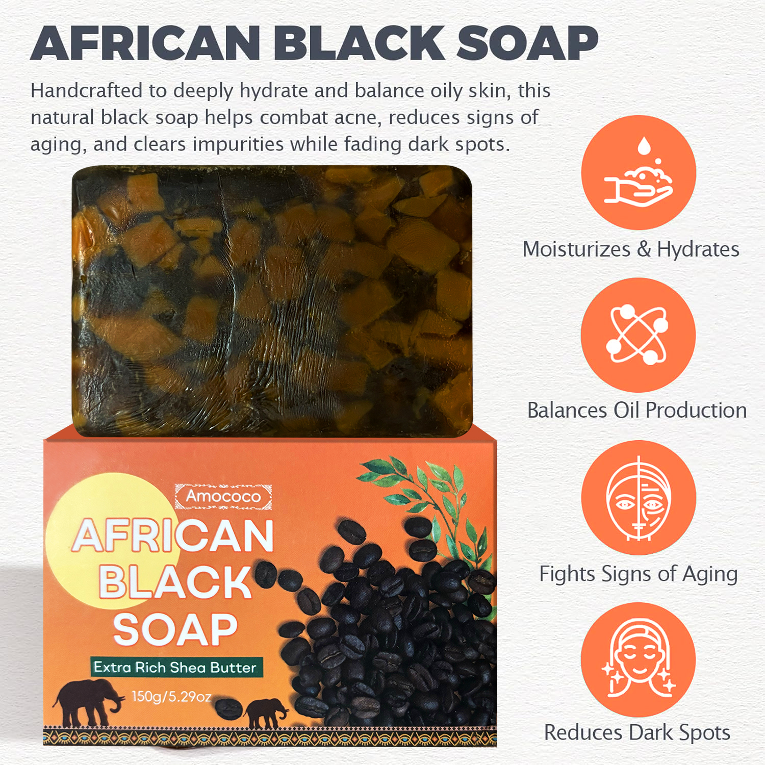 Amococo - Jabón Negro Africano - Shea Butter Raw reseña y precio