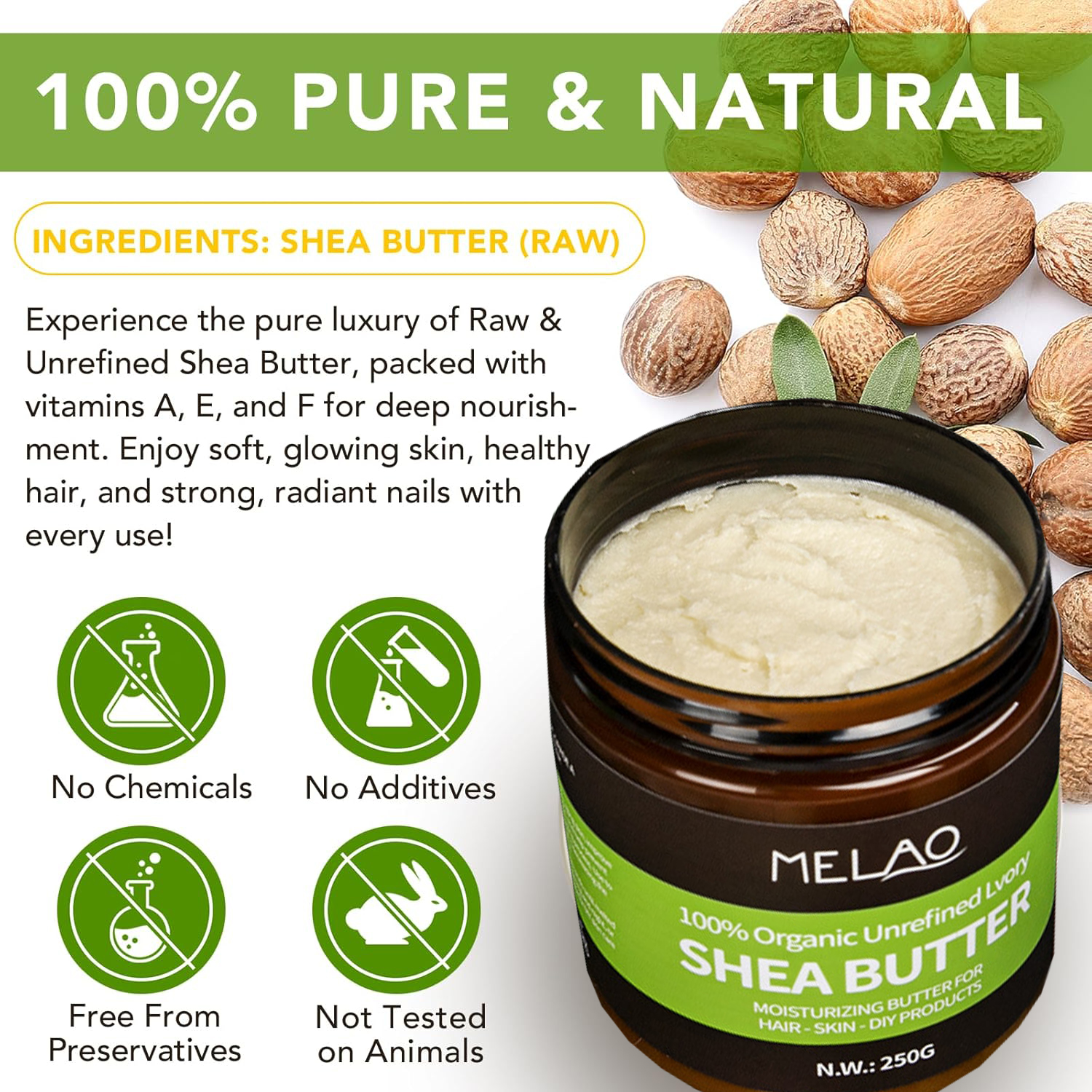 Mantequilla de karité Natural  - Shea Butter Raw reseña y precio